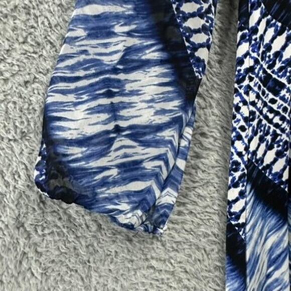 INC Women's‎ Large Blue Off The Shoulder Blue Sundress Sheer Sleeves Summer - Picture 8 of 10